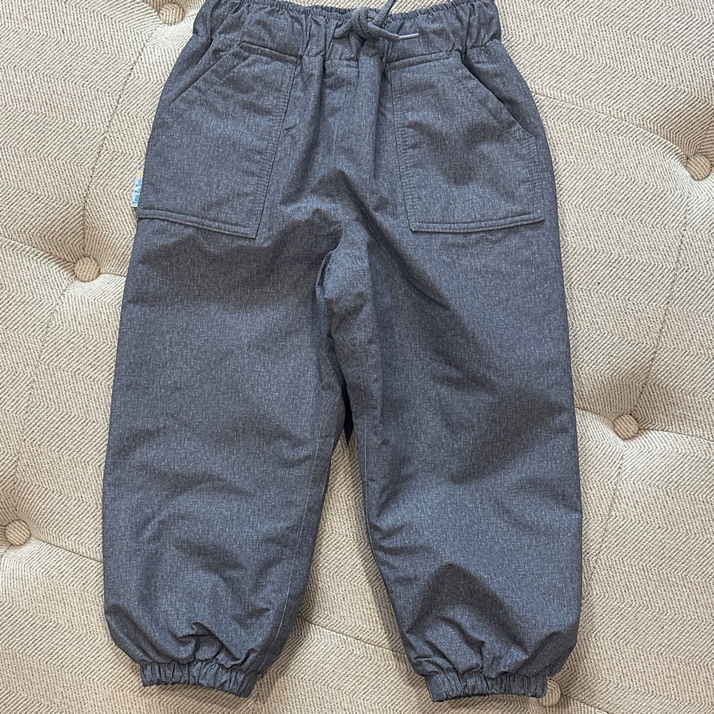 Charcoal Kids waterproof fleece lined snow pants